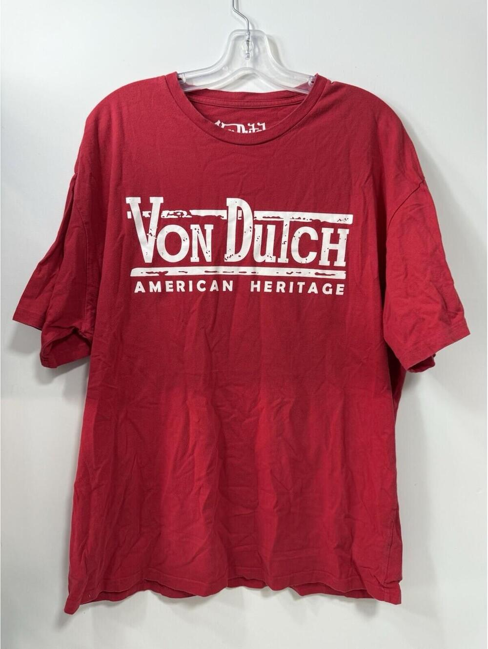 Red Von Dutch graphic t-shirt with white accents Size XXL